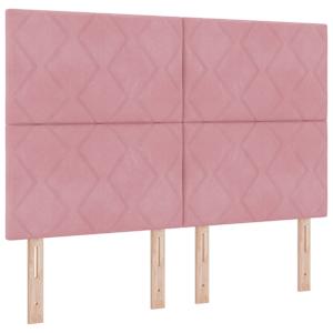 Postel s boxspringem s čelo Růžová 160 x 200 cm samet - obrázek 6