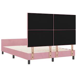 Postel s boxspringem s čelo Růžová 160 x 200 cm samet - obrázek 9