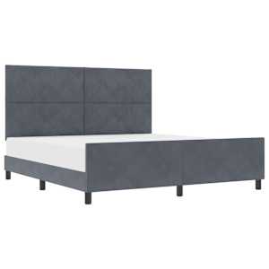 Postel s boxspringem s čelo Tmavě šedá 180 x 200 cm samet - obrázek 2