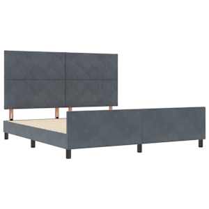 Postel s boxspringem s čelo Tmavě šedá 180 x 200 cm samet - obrázek 5