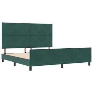Postel s boxspringem s čelo Tmavě zelená 180 x 200 cm samet - obrázek 5