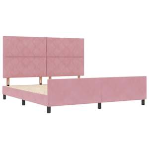 Postel s boxspringem s čelo Růžová 180 x 200 cm samet - obrázek 5