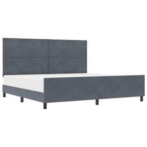 Postel s boxspringem s čelo Tmavě šedá 200 x 200 cm samet - obrázek 2