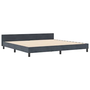 Postel s boxspringem s čelo Tmavě šedá 200 x 200 cm samet - obrázek 4