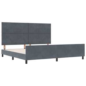 Postel s boxspringem s čelo Tmavě šedá 200 x 200 cm samet - obrázek 5