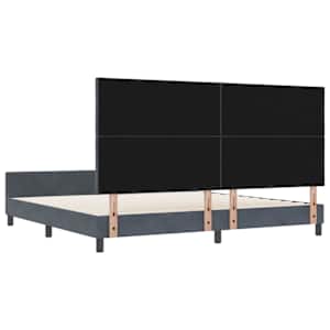 Postel s boxspringem s čelo Tmavě šedá 200 x 200 cm samet - obrázek 9