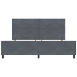 Postel s boxspringem s čelo Tmavě šedá 200 x 200 cm samet - obrázek 7