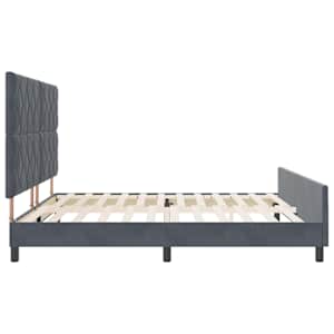 Postel s boxspringem s čelo Tmavě šedá 200 x 200 cm samet - obrázek 8