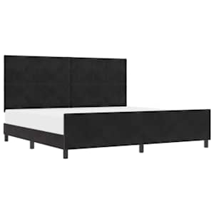 Postel s boxspringem s čelo Černá 200 x 200 cm samet - obrázek 2