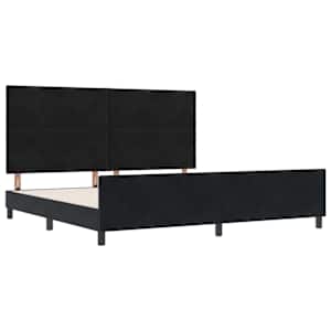 Postel s boxspringem s čelo Černá 200 x 200 cm samet - obrázek 5