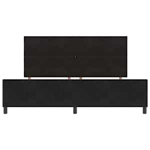 Postel s boxspringem s čelo Černá 200 x 200 cm samet - obrázek 7
