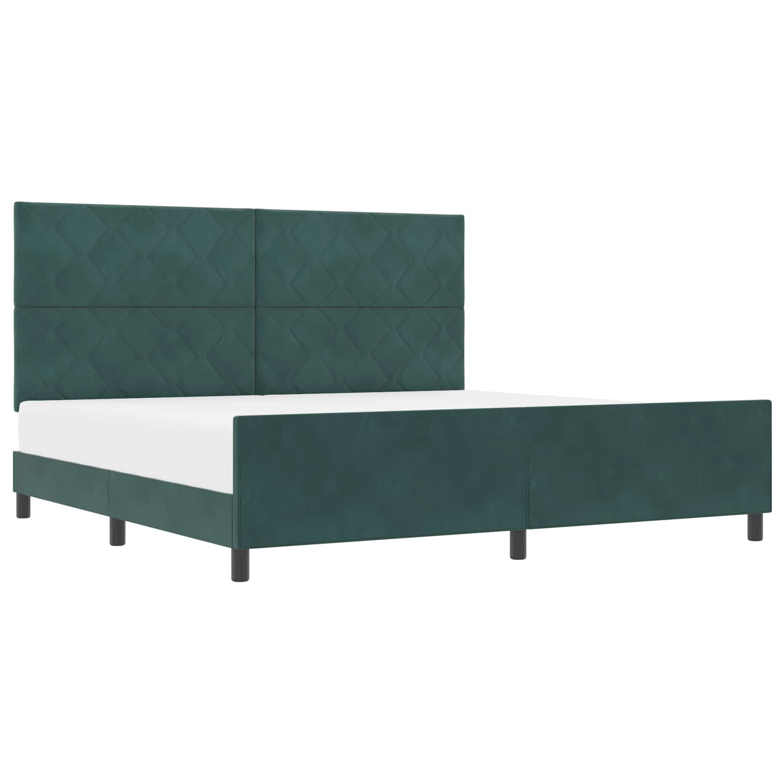 vidaXL Boxspringbed met hoofdeinde Donkergroen 200 x 200 cm Fluweel groen, foto 3