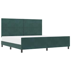 Postel s boxspringem s čelo Tmavě zelená 200 x 200 cm samet - obrázek 2