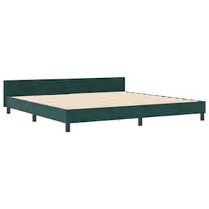 Postel s boxspringem s čelo Tmavě zelená 200 x 200 cm samet - obrázek 4