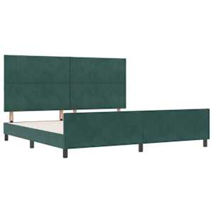Postel s boxspringem s čelo Tmavě zelená 200 x 200 cm samet - obrázek 5
