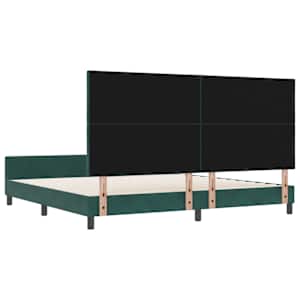 Postel s boxspringem s čelo Tmavě zelená 200 x 200 cm samet - obrázek 9