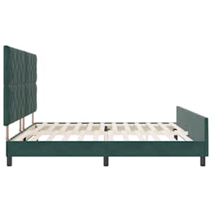 Postel s boxspringem s čelo Tmavě zelená 200 x 200 cm samet - obrázek 8