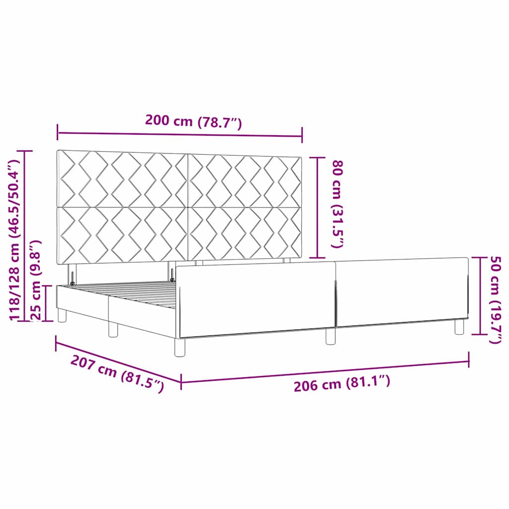 Postel s boxspringem s čelo Tmavě modrá 200 x 200 cm samet - obrázek 13