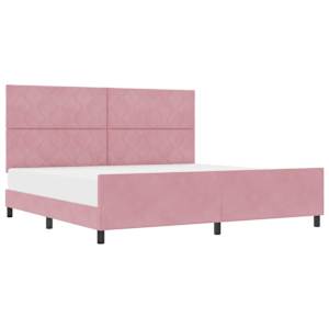 Postel s boxspringem s čelo Růžová 200 x 200 cm samet - obrázek 2