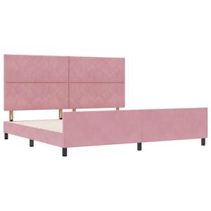 Postel s boxspringem s čelo Růžová 200 x 200 cm samet - obrázek 5