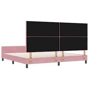 Postel s boxspringem s čelo Růžová 200 x 200 cm samet - obrázek 9