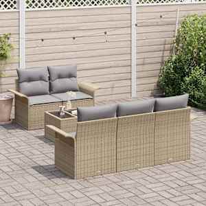 Sada zahradních pohovek 6 pcs Beige a šedá 55 x 55 x 37 cm - obrázek 3