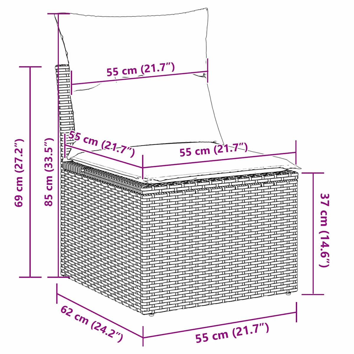 Havesofa Sæt 8 stk. polyrattan - Billede 11