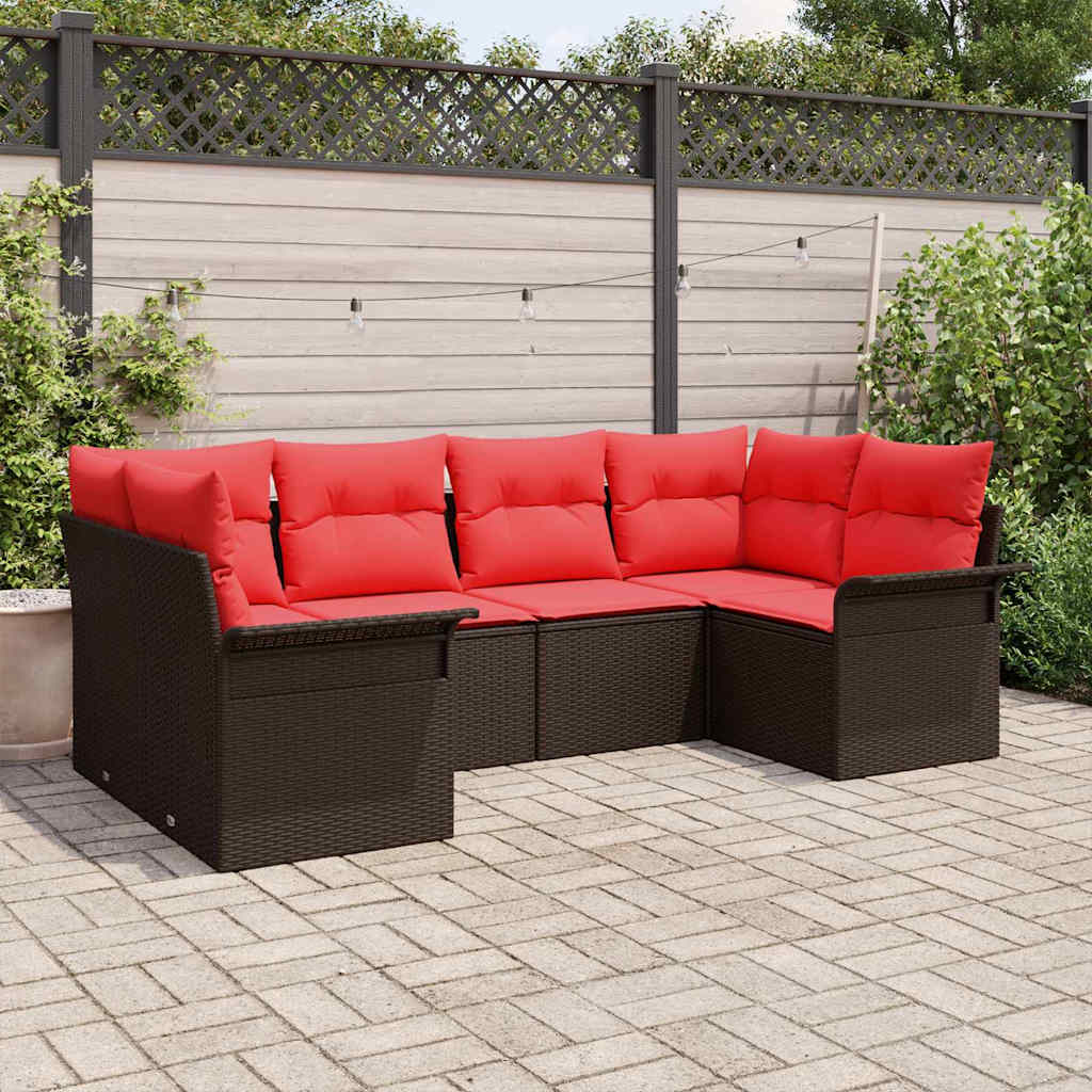 vidaXL Set de canapele pentru grădină 6 pcs Maro Rattan poli