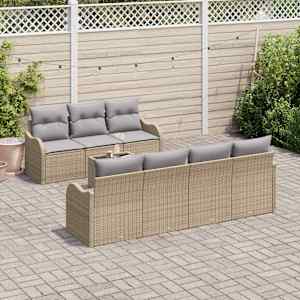 Sada zahradních pohovek s polštářem 8 pcs Beige a šedá - obrázek 3