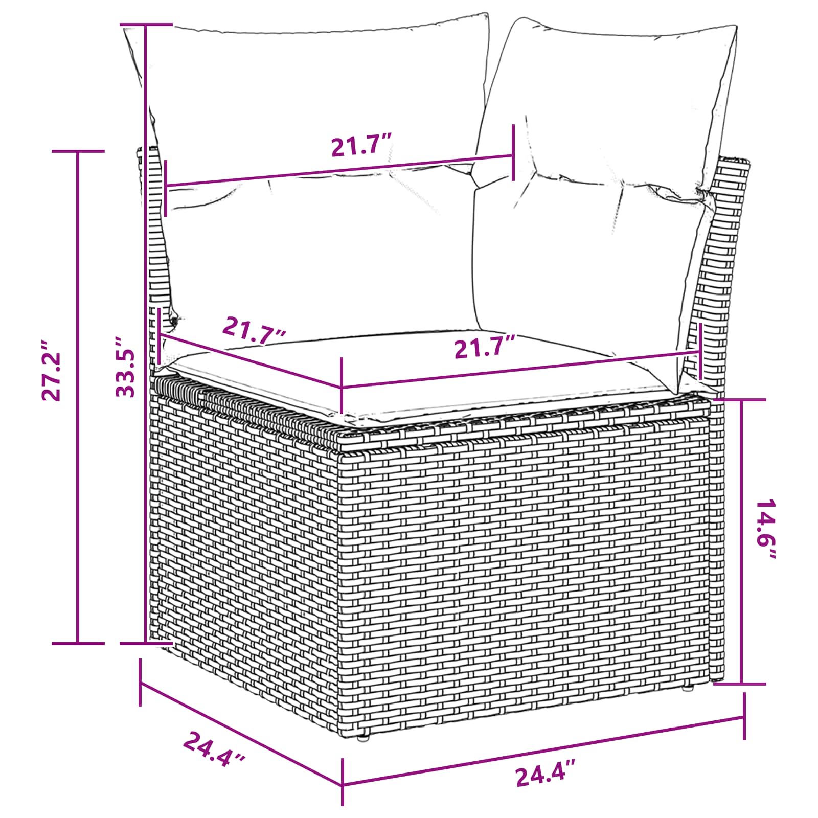 Tuin Sofa Set met opslag 8 pcs Beige en Rood poly rattan - Afbeelding 11