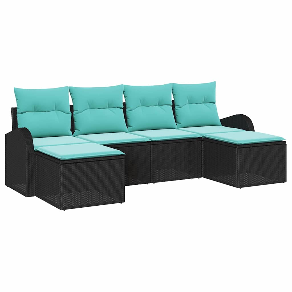 Garden Sofa Set with Cushion 6 pcs Poly rattan Garden Furniture vidaXL - Picture 2 of 8