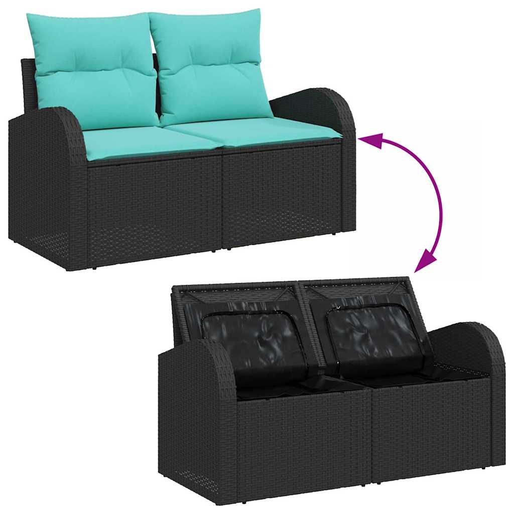 Garden Sofa Set with Cushion 6 pcs Poly rattan Garden Furniture vidaXL - Picture 7 of 8