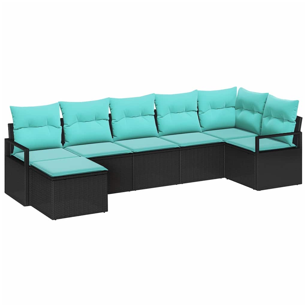 Garden Sofa Set Poly Rattan and Powder-Coated Steel Outdoor Furniture vidaXL - Picture 14 of 14