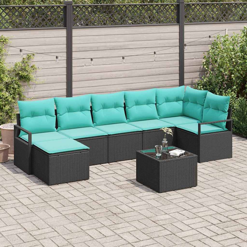 Garden Sofa Set Poly Rattan and Powder-Coated Steel Outdoor Furniture vidaXL - Picture 4 of 14