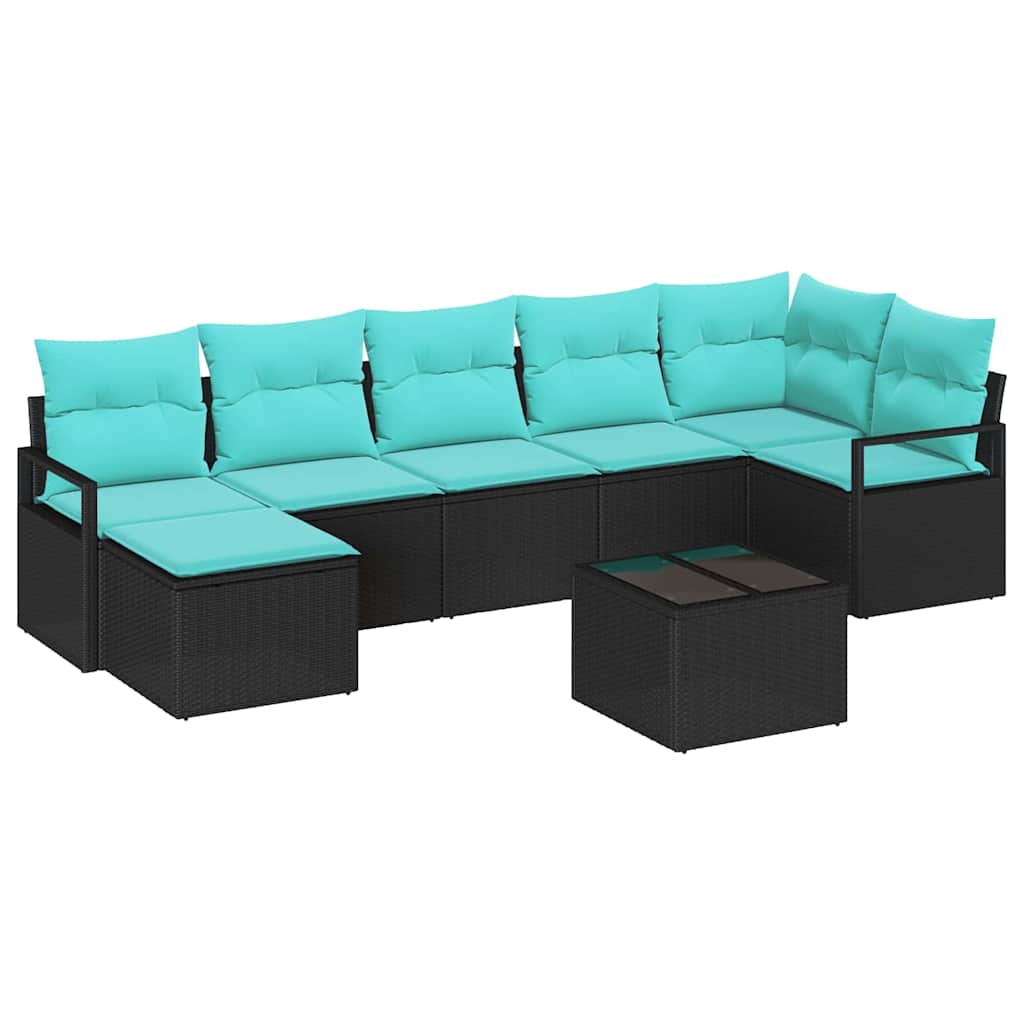 Garden Sofa Set Poly Rattan and Powder-Coated Steel Outdoor Furniture vidaXL - Picture 3 of 14