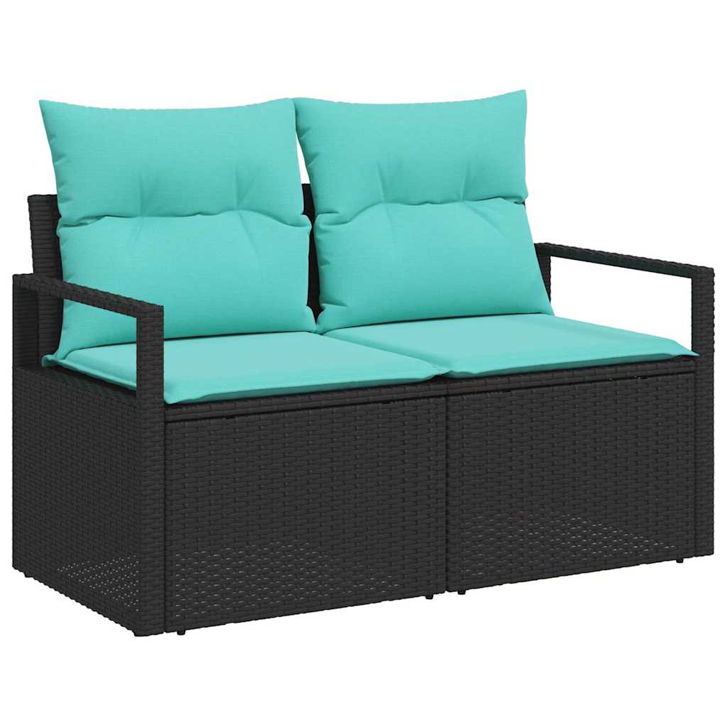 Garden Sofa Set Poly Rattan and Powder-Coated Steel Outdoor Furniture vidaXL - Picture 6 of 14