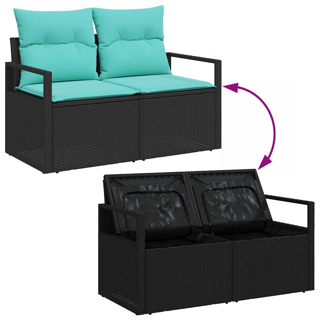 Garden Sofa Set Poly Rattan and Powder-Coated Steel Outdoor Furniture vidaXL - Picture 12 of 14