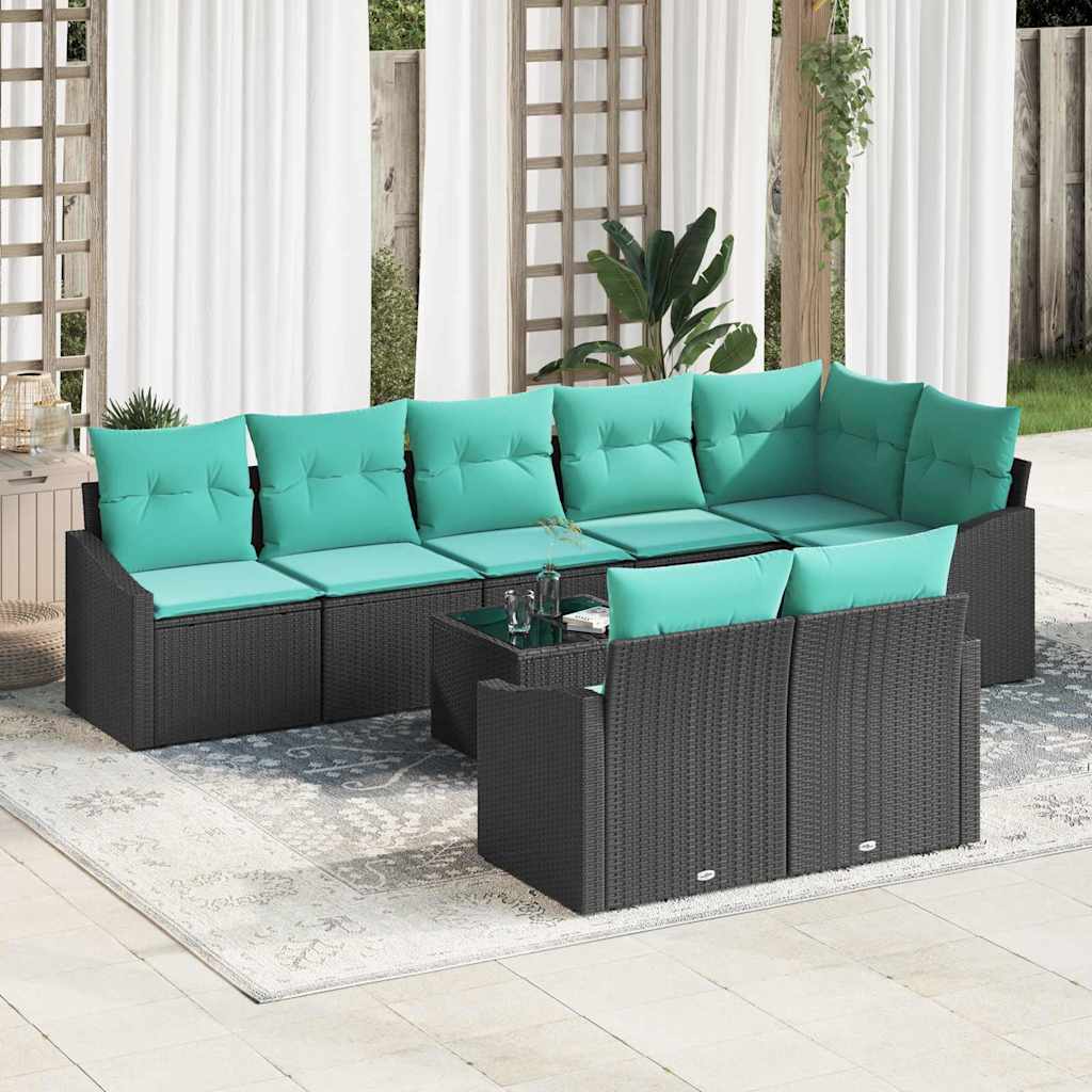 Garden Sofa Set Poly Rattan and Powder-Coated Steel Outdoor Lounge Lawn vidaXL - Picture 4 of 14