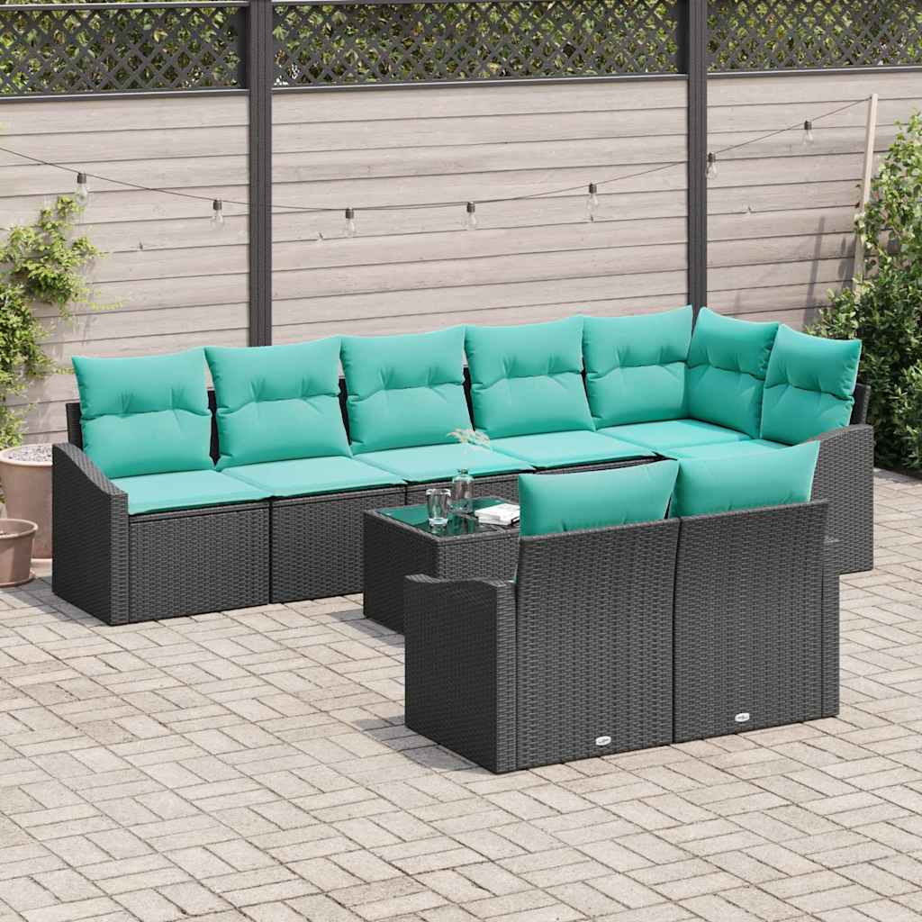 Garden Sofa Set Poly Rattan and Powder-Coated Steel Outdoor Lounge Lawn vidaXL - Picture 5 of 14