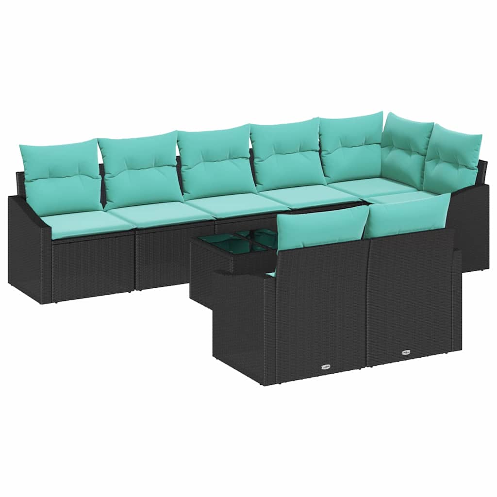 Garden Sofa Set Poly Rattan and Powder-Coated Steel Outdoor Lounge Lawn vidaXL - Picture 3 of 14