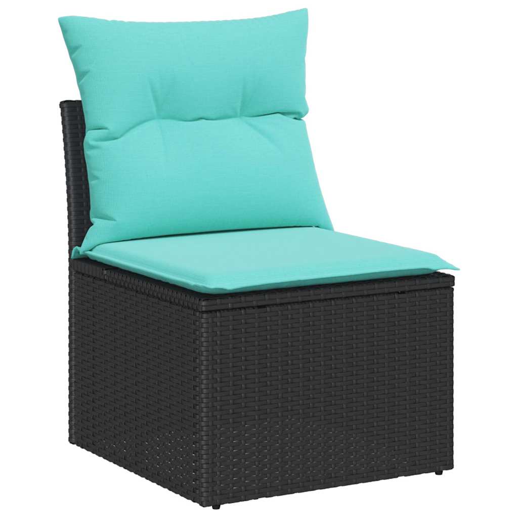 Garden Sofa Set Poly Rattan and Powder-Coated Steel Outdoor Lounge Lawn vidaXL - Picture 7 of 14
