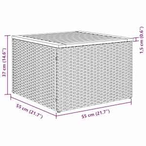 Vrtna sedežna garnitura s shranjevanjem 8 pcs Siva poli ratan - slika 12