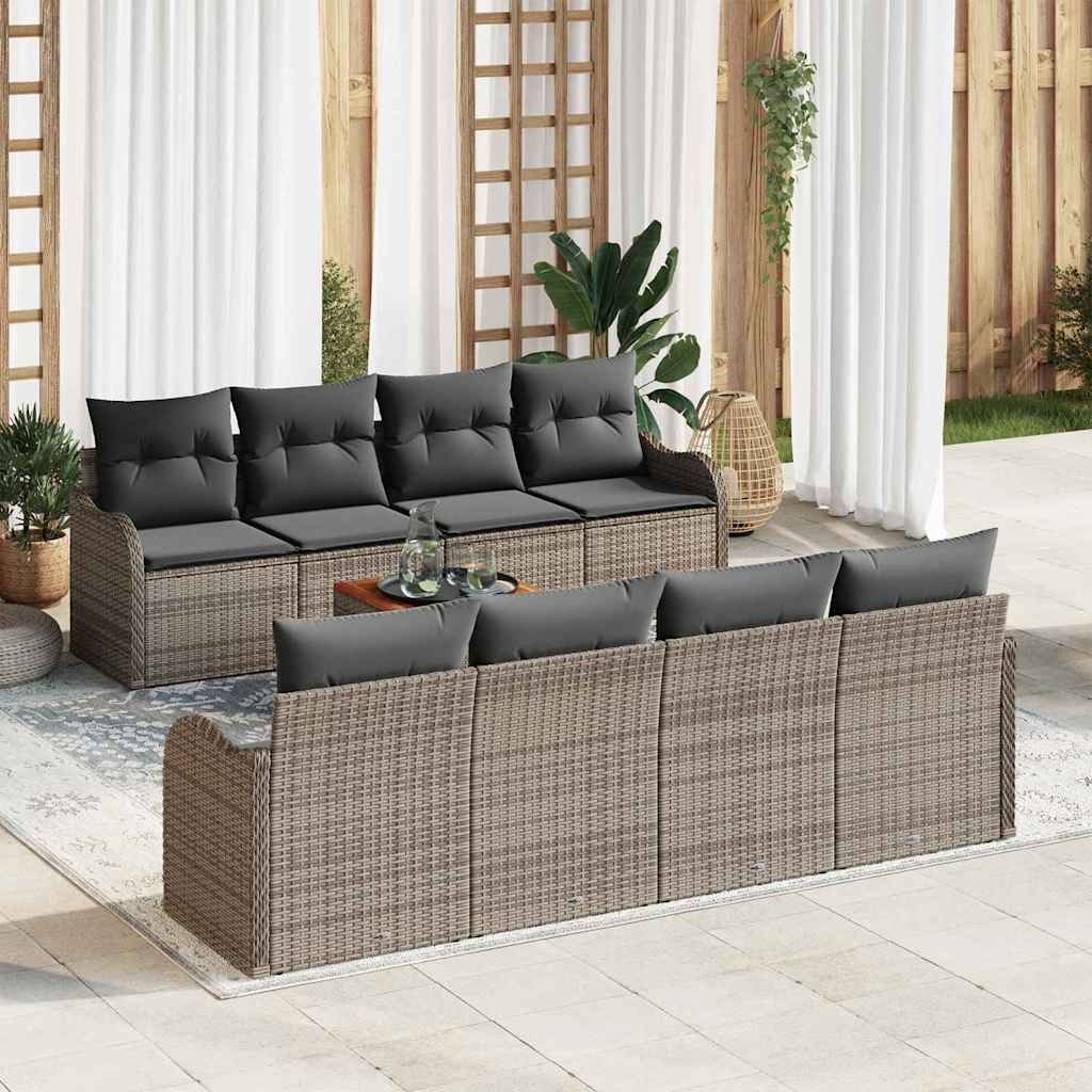 9-osaline aia diivanikomplekt padjadega hall polü rattan, vidaXL 2-kohaline aia diivan ladustamise ja padjadega hall polü rattan