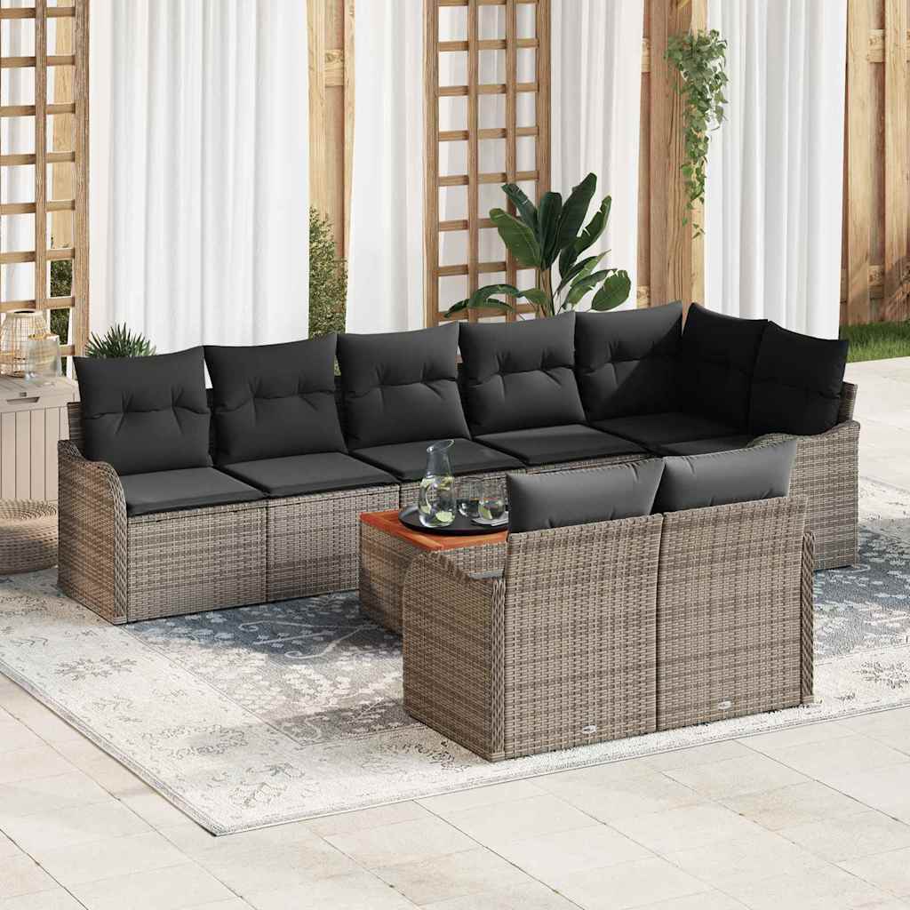 9-delers have sofa sæt med hynder i grå poly rattan, vidaXL 2-personers have sofa med opbevaring og hynder i grå poly rattan