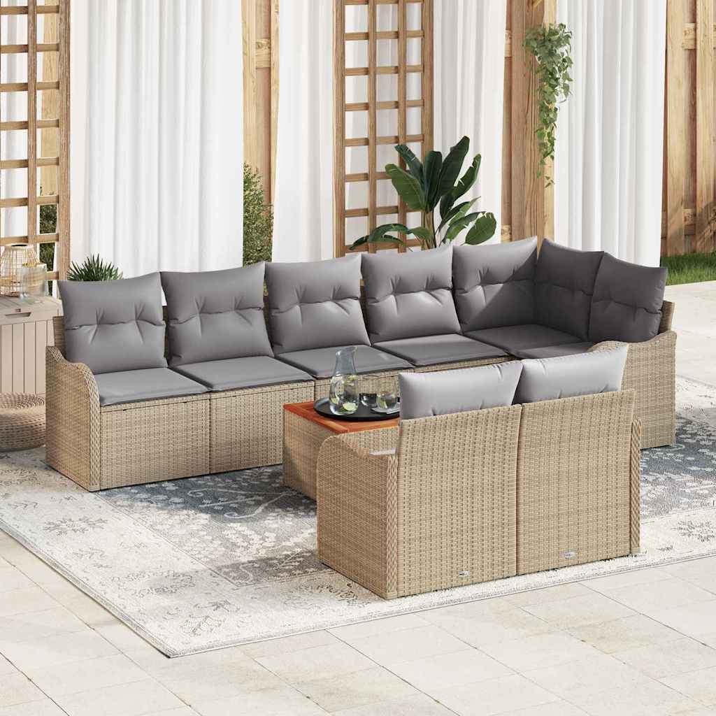 9-delers have sofa sæt med puder Beige Poly Rattan Akacia, vidaXL 2-personers have sofa med opbevaring & puder Beige Poly Rattan