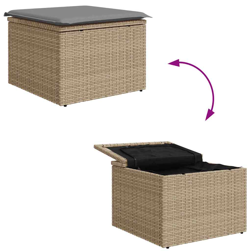 Sada zahradních pohovek 7 pcs Béžová a Světle šedá polyratan - obrázek 14