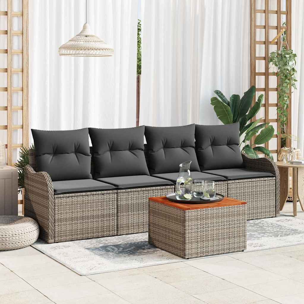 Súprava záhradných pohoviek 5 pcs Sivá 3356179