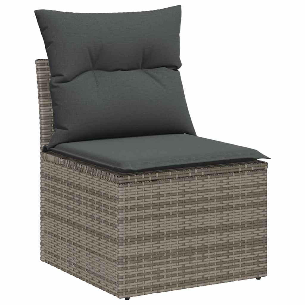 vidaXL Tuin Sofa Set Grijs 8 pcs Grijs Groot Handgeweven riet