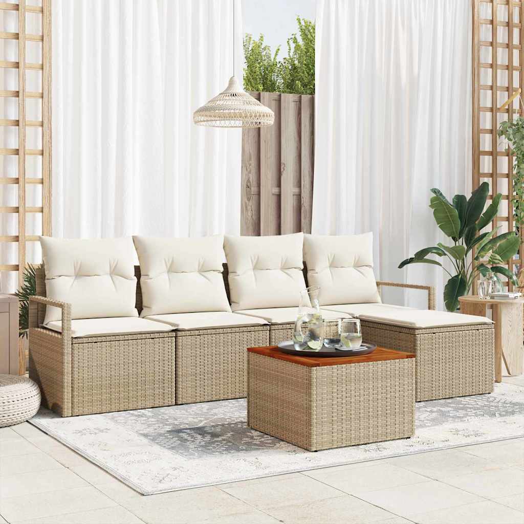 vidaXL Set de canapele pentru grădină 6 pcs Bej, alb