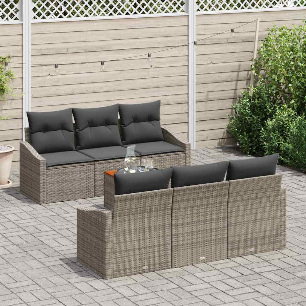 vidaXL Tuin Sofa Set 7 pcs Grijs 55 x 55 x 37 cm Rattan